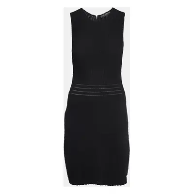 Dolce & Gabbana Black Knit Flared Sleeveless Mini Dress