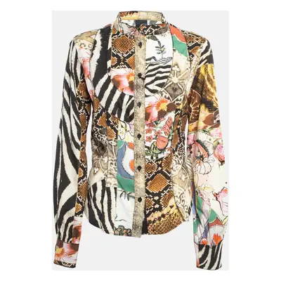 Just Cavalli Multicolor Printed Cotton Blend Shirt