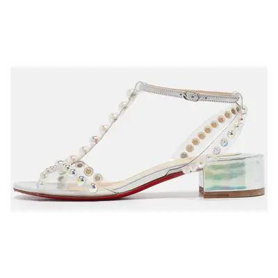 Christian Louboutin Transparent PVC Faridaravie Ankle Strap Sandals Size