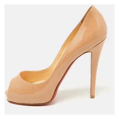 Christian Louboutin Beige Patent Leather Very Prive Pumps Size