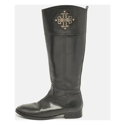 Tory Burch Black Leather Knee Length Boots Size 39.5