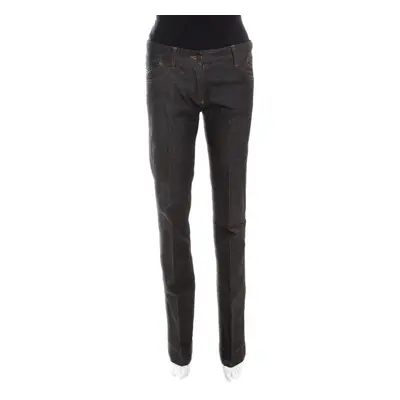 Dolce & Gabbana Black Contrast Topstitch Detail Denim Jeans