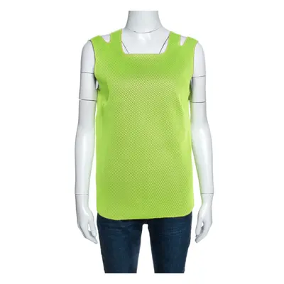 M Missoni Neon Green Mesh Knit Sleeveless Tank Top