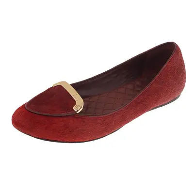 Tory Burch Red Calf Hair Ballet Flats Size 36.5