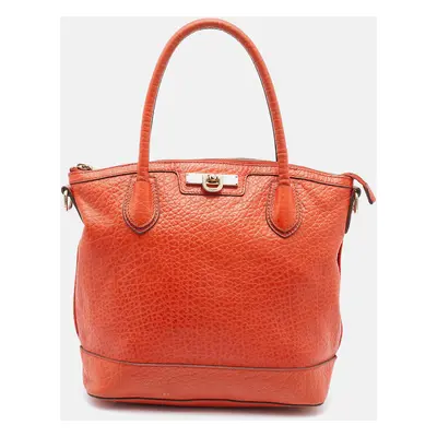 DKNY Orange Leather Top Zip Tote