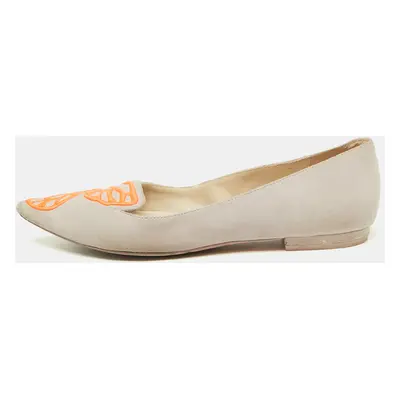 Sophia Webster Pink/Orange Suede Bibi Butterfly Pointed Toe Ballet Flats Size