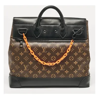 Louis Vuitton Black Leather and Monogram Canvas Solar Ray Steamer PM Bag