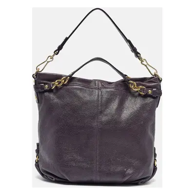 Coach Purple Leather Large Brooke Hobo