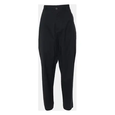 Dolce & Gabbana Black Pinstriped Cotton Tapered Trousers