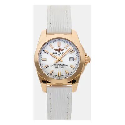 Breitling White Shell 18k Rose Gold Galactic H7234812/A791 Quartz Women's Wristwatch mm