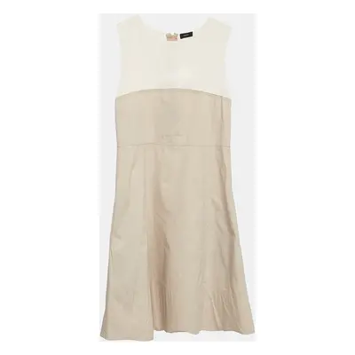 Joseph Beige Poplin & Silk Sleeveless Mini Dress