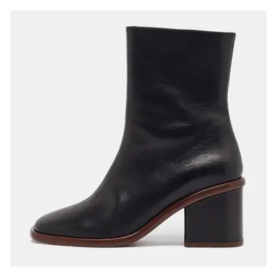 Chloe Black Leather Ankle Length Boots Size