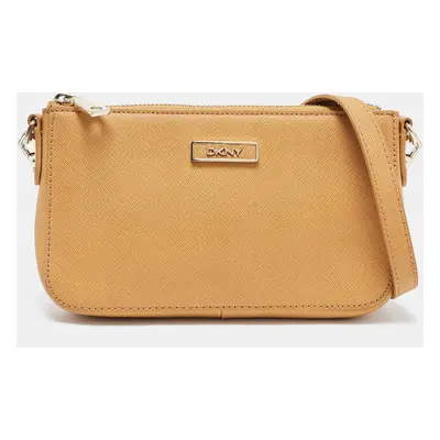 DKNY Tan Saffiano Leather Bryant Park Crossbody Bag