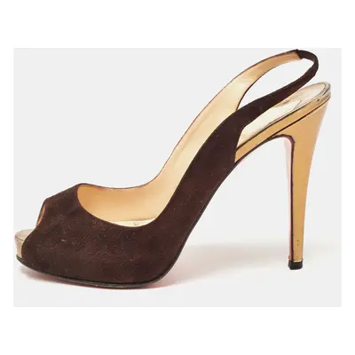 Christian Louboutin Brown Suede Private Number Pumps Size