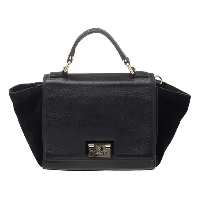 Kate Spade Black Leather And Suede Magnolia Park Top Handle Bag