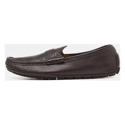 Gucci Brown Guccissima Leather Slip On Loafers Size