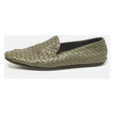 Bottega Veneta Green Intrecciato Leather Smoking Slippers Size