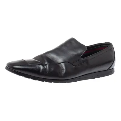 Gucci Black Leather Slip On Loafers Size 43.5