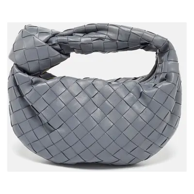 Bottega Veneta Grey Intrecciato Leather Mini Jodie Hobo