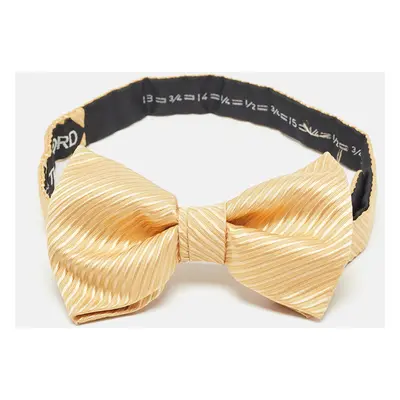 Tom Ford Yellow Stripe Silk Bow Tie