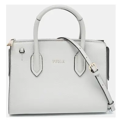 Furla Grey Leather Zip Tote