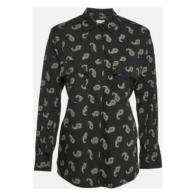 Zadig & Voltaire Black Tamara Paisley Print Cotton Oversized Shirt