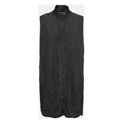 Emporio Armani Black Synthetic Pleated Vest Jacket