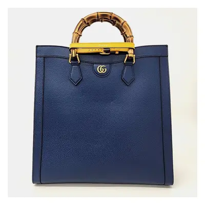 Gucci Blue Leather Large Diana Tote Bag