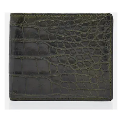 Gucci Green Crocodile Bifold Compact Wallet