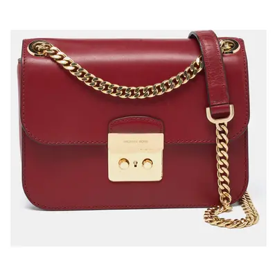 Michael Kors Red Leather Sloan Shoulder Bag