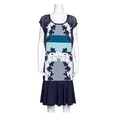 Diane Von Furstenberg Admiral Navy & Ivory Intarsia Knit Jalen Dress