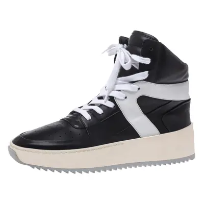 Fear Of God Black/White Leather Basketball High Top Sneakers Size