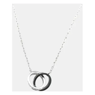 Cartier Baby Love Necklace 18k White Gold Ceramic Diamond Clear Metal