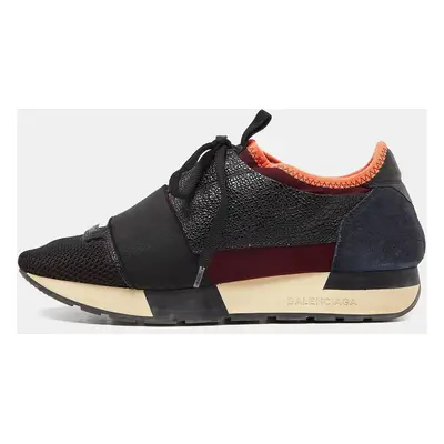 Balenciaga Tri Color Leather,Suede and Mesh Race Runner Sneakers Size