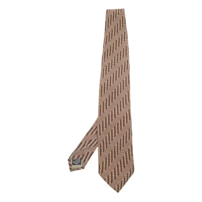 Giorgio Armani Brown Printed Silk Tie