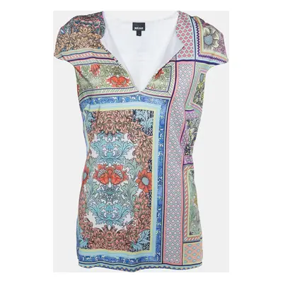 Just Cavalli Multicolor Printed Jersey Sleeveless T-Shirt