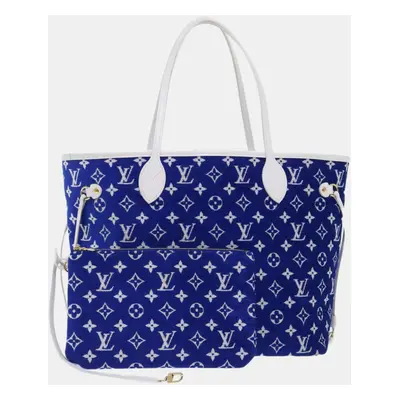 Louis Vuitton Blue Leather Spring In The City Neverfull MM Tote Bag