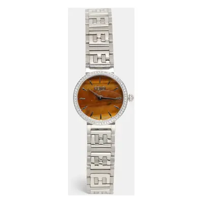 Fendi Brown Stainless Steel Diamond Forever Fendi F103111101 Women's Wristwatch