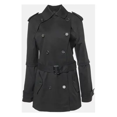 Joseph Black Wool Blend Deconstructed Trench Coat