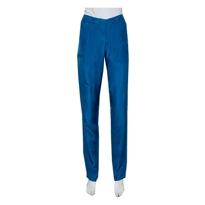 Stella McCartney Blue Silk Tapered Leg Trousers