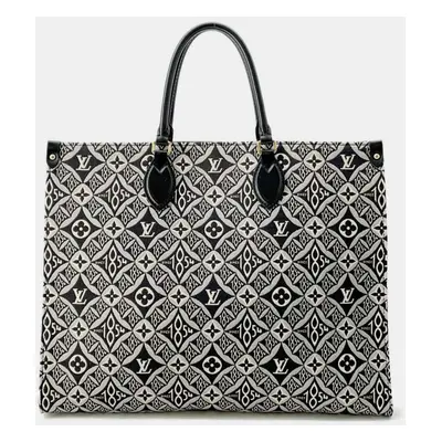 Louis Vuitton Black Monogram Jacquard On the Go GM Tote Bag