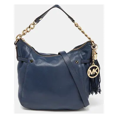 MICHAEL Michael Kors Dark Blue Leather Tassel Hobo