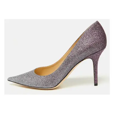 Jimmy Choo Purple Coarse Glitter Romy Pumps Size 39.5