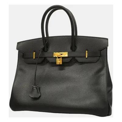 Hermes Black Ardennes Birkin D Engraved Ladies Handbag