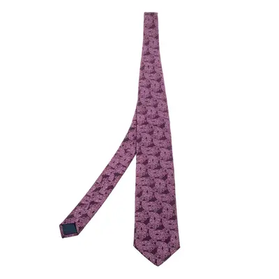 Lanvin Purple Paisley Jacquard Silk Tie