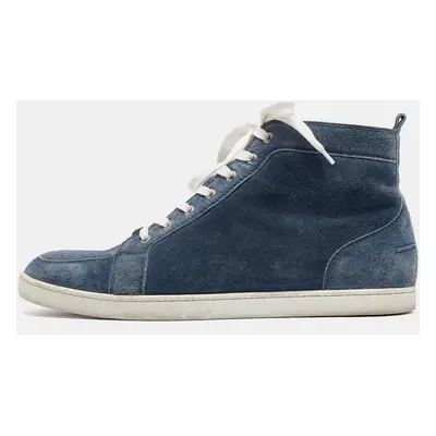 Christian Louboutin Blue Suede Rantus Orlato High Top Sneakers Size