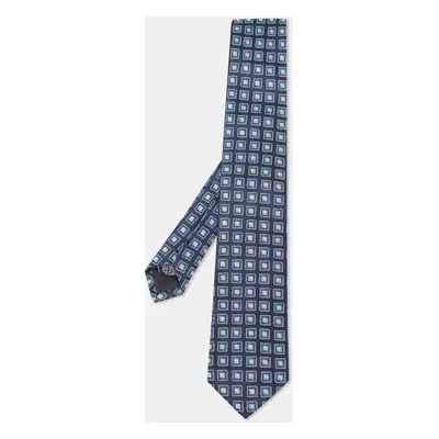 Boss By Hugo Boss Blue Patterned Silk Tie