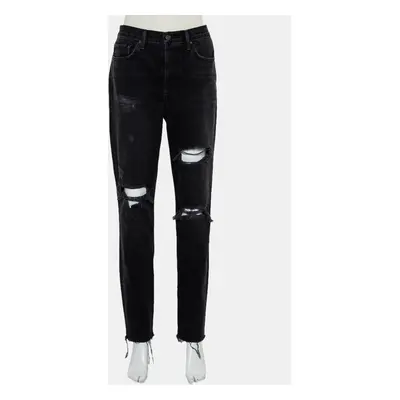 Grlfrnd Black Denim Distressed Skinny Karolina Jeans