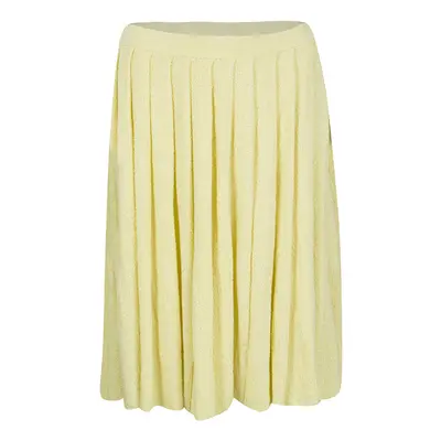 Prada Yellow Pleated Terry Cloth Skirt