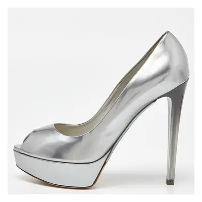 Dior Silver Patent Leather Miss Dior Pumps Size